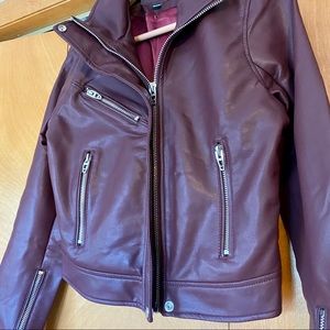 Burgundy Jacket motorcycle style